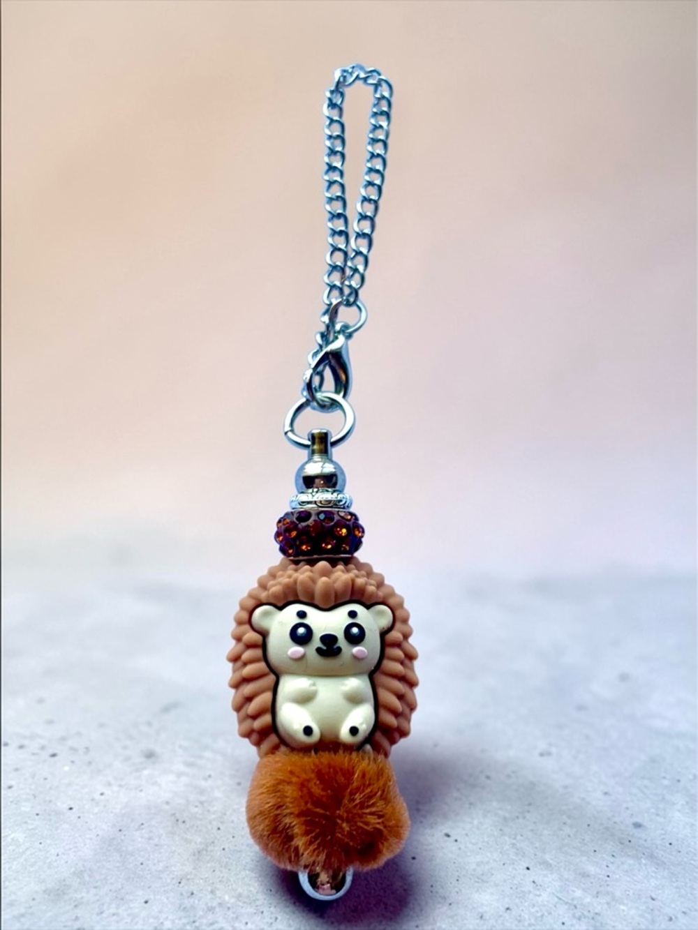 Hedgehog Charm Keychain, cup charm, bag charm or ?  Handmade
